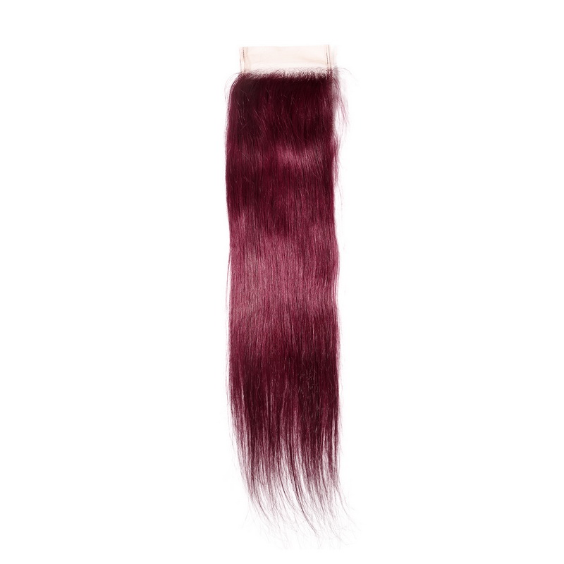 Straight #99J Virgin Human Hair 4x4 13x4 Transparent Lace Closure/Frontal